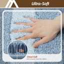 COSY HOMEER Bathroom Rugs 24"x17", Ultra Soft Absorbent Bath Mat with Non-Slip TPR Backing, Machine Washable Shaggy Rug for Bathroom Floor, Blue