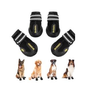 DcOaGt Dog Shoes for Large Dogs XXL, Waterproof Dog Boots with Anti-Slip Sole Breathable Reflective Paw Protectors Booties for Hot Pavement Summer Winter Snow Hiking Walking 4PCS(Size 9)