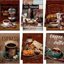 Boyiee Set of 6 Coffee Kitchen Towels Brown Dish Towels 24 x 16 Inches Absorbent Decorative Dish Cloths Retro Hand Accessories for Coffee Bar Decor Housewarming Gifts Wedding Shower Decoration