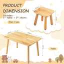Wooden Toddler Table and Chair(2) Set for Kid, Activity Table Furniture 2-8, 23.62 x 15.75 x 17.32 inches