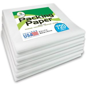 Packing Paper Sheets for Moving - 720 Sheets of Newsprint Paper - Must Have in Your Moving Supplies - 27" x 17" - Made in USA