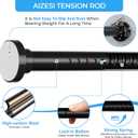 AIZESI Heavy Duty Tension Curtain Rod 40-78" Adjustable No Drill, Black