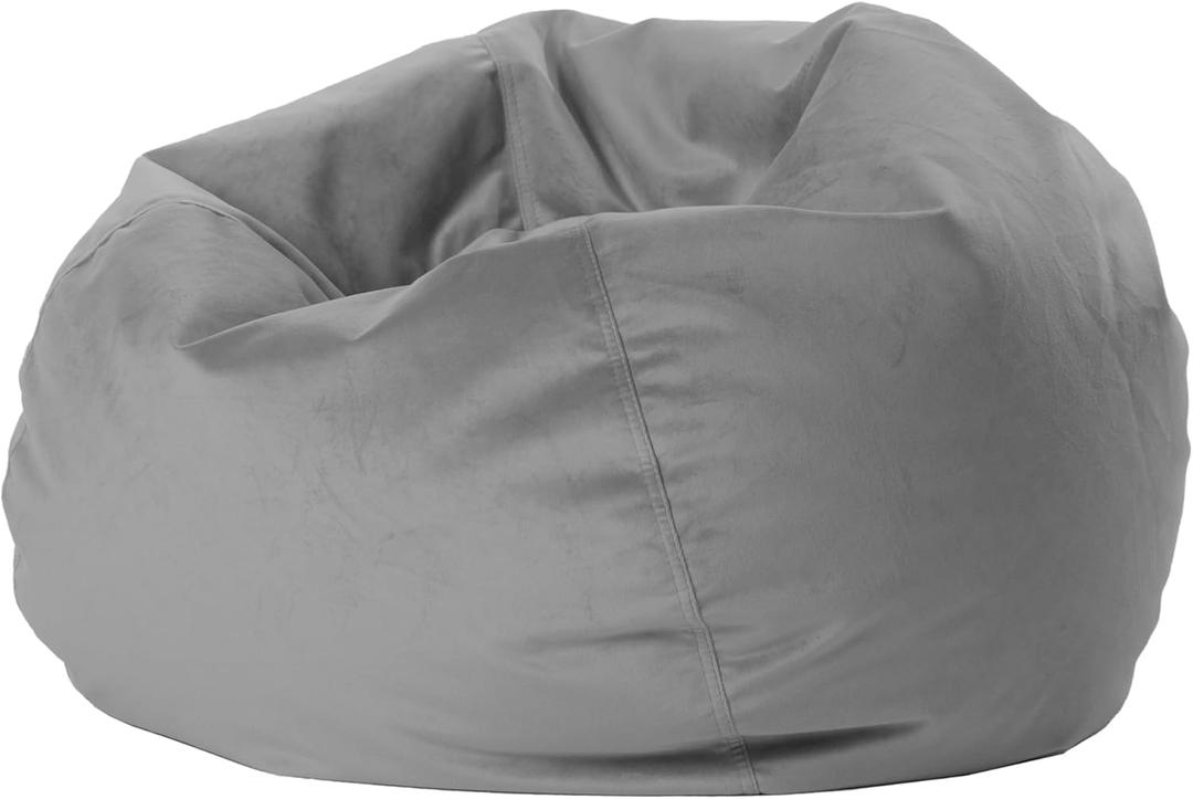 FDP 30" Soft Velvety Bean Bag Chair, Furniture for Kids and Teens, Perfect for Reading, Playing Video Games or Relaxing - Smoke