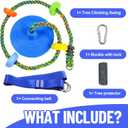 Tree Swing for Kids,Climbing Rope with Platforms,Disc Swing Seat Set Outdoor Playground Accessories for Kids-Include Carabiner, 4ft Tree Strap and Tree Protector
