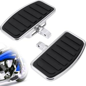 Motorcycle Floorboards, Adjustable Rider/Driver/Passenger Footboards Footrest Universal Foot Pegs Front/Rear Pedal for Honda VTX1300/1800 Shadow 1100 Yamaha V Star 650 Suzuki C50 Kawasaki Accessories (Stripe)