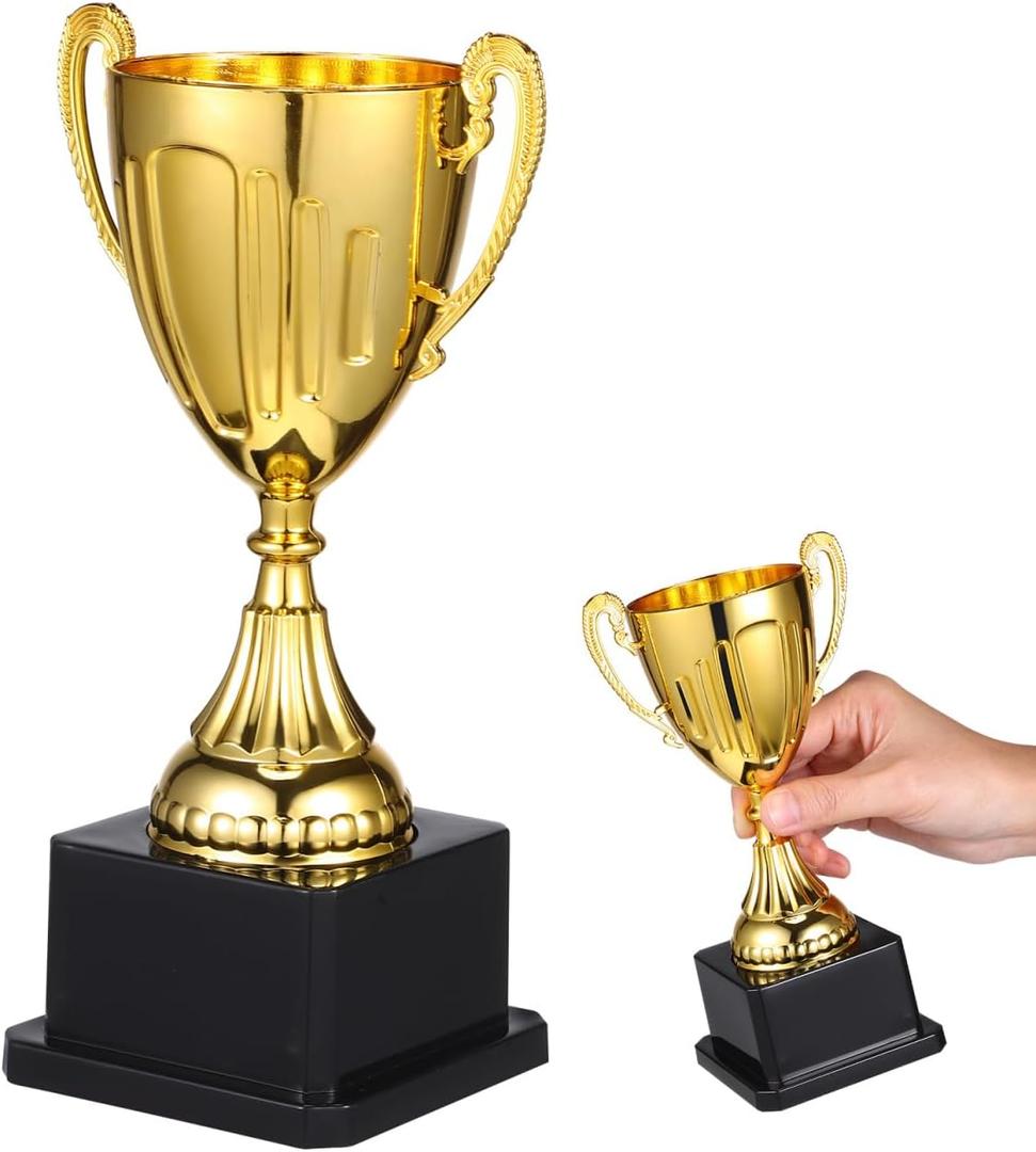 NOLITOY Gold Awards Trophy, Plastic Trophy Cup Rewards Winning Prize for Sports Tournaments Birthday Party Competitions Spelling Bee