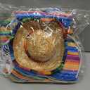 Yahenda 5 Pcs Mexican Costumes Women Serape Poncho Straw Sombrero Headbands 3 Necklace Cinco de Mayo Outfit Colorful