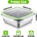 4 Pack Stainless Steel Sandwich Container with Lids 25. 4 Oz Metal Sandwich Container for Lunch Boxes with Airtight Silicone Seal for Snacks Fruit Home Office Outdoor Picnic, 6.1 x 6.1 x 2.36 inches