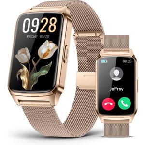 Fitness Tracker Watch for Men Women, Activity Tracker for iPhone and Android with Step Counter, Calorie, Sleep Monitor, 110+ Sports Modes, IP68 Waterproof Smartwatch (Minimalist, Gold, 1.57)