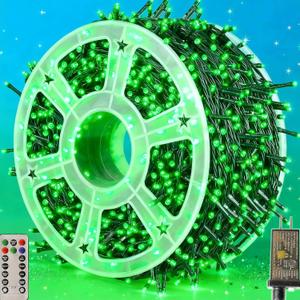 Christmas Lights 500LED 164FT, Waterproof Christmas Tree Lights with 8 Modes, Remote Control 3 Timers & Memory Function Xmas Decorations for House and Holiday (Green)