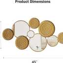 45"x 23" Large Gold Wall Mirrors,Metal Wall Decor Mirror,Decorative Modern Circle Mirror Wall Art Sculpture Hanging Decorations for Home Living Room Office