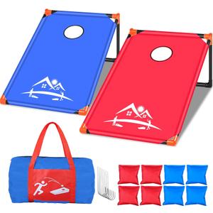 NZQXJXZ 3x2 ft Cornhole Board Set with 8 Bean Bags and Carrying Bag, Outdoor Toss Game Set for Kids and Adults, Portable Corn Hole Sets for Beach Lawn Backyard