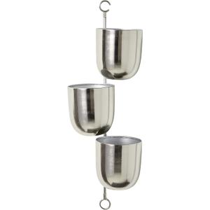 Deco 79 Metal Indoor Outdoor Planter Layered Wall Hanging Planter, Plant Hanger 12" x 12" x 25", Silver, Large
