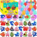 Kiss Monkey 24 Pack Prefilled Easter Eggs with Toys,2.7inch Easter Eggs Filled with Sea Animal Pop Toys,Easter Basket Stuffers for Kids,Prefilled Eggs for Easter Egg Hunt