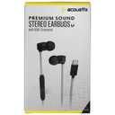 Acoustix Premium Sound Wired Stereo Earbuds with USB-C Connector - Gray / Black