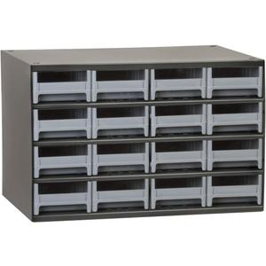 Akro-Mils Steel Garage Storage Cabinet, Small Parts Organizer Metal Cabinet for Hardware, Nails, Screws, Bolts, Nuts, and More, 17" W x 11" D x 11" H, 16-Drawer, Gray Cabinet/Gray Drawers (19416)