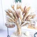 180PCS Natural Pampas Grass Mix Bouquet | Dried Pampas Bouquet for Wedding Boho Flowers Home Table Decor Desk Decor, Rustic Farmhouse Decor (180PCS)