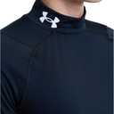 Under Armour Men's HeatGear Armour Comp Mock Short Sleeve T-Shirt, Black (001)/White, Small