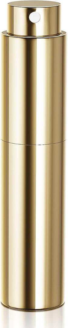 2 x Mini Perfume Refillable Bottle Travel Size Perfume Atomizer Fast Refill Spray Bottle (5ml/0.2oz) (Bright Gold)