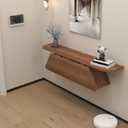 Pmnianhua Floating Console Table,47'' Wall Mounted Entryway Table,Floating Console Shelf for Entryway Hallway,Foyer,Under TV(Walnut)