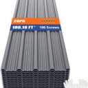 Brakki Metal Roofing Panels 20pcs 180.19 ft², Grey Corrugated Roof Panels, 20pcs/L73.23"