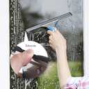 Professional Window Cleaning Kit 10IN, All-in-one Windows Cleaner Tool with Silicone Rubber Squeegee, Microfiber Scrubber & Cloth, Household Cleaning Supplies, Streak-Free Results