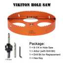 8-1/4 Inch Hole Saw with Arbor for Metal Wood Plastic, 8.25 in Bi-Metal Hole Cutter for Different Project with Smooth and Flat Drilling Edge, Fast Chip Removal, Lighter and Portable
