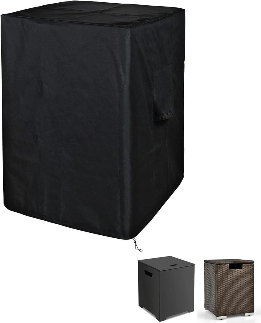 SheeChung Propane Tank Cover 17"x17"x20",Fit for 20 lbs Propane Tank Square,Waterproof Heavy Duty 600D Outdoor Side Table/Storage Box Cover, Fire Table Patio Furniture Protector