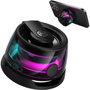 Edifier G200 Magnetic Phone Stand Bluetooth Speaker - Gift Ideas - Small Multifunctional Portable RGB Wireless Speaker with Strong Magnet for Home/Office/Travel/Fridge/Workbench/Car & Anything Metal (Black)