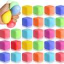 40 Pack Slow Rising Stress Cube Fidget Toys, Squishy Balls Sensory Fidget Toys for Kids Adults, Square Shape Fidgets for Classroom, Party Favors Pull Stretch Squishy Toy Classroom Prize Box Toys