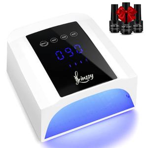 72W Professional UV Light for Nails | Rechargeable Cordless UV LED Nail Lamp with 4 Timers | Professional Nail Dryer with Large LCD Display (White)