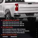Halogen Tail Light Compatible With 2019-2024 Chevy Silverado 1500 2500HD 3500HD Left Driver Side Replace Part Number 84554656 (Halogen Type)