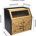 Upgraded read Box for Kitchen Countertop, Double Layer Bread Storage Container, Wooden Bread Storage Bin, Bread Boxes for Kitchen Counter Corner, Cabinet, Pantry, Cupboard (Black)