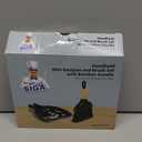 MR.SIGA Mini Dustpan and Brush Set, Portable Cleaning Brush and Dustpan Combo with Bamboo Handle, Black, 1 Set