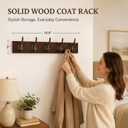 Wall Mounted Coat Rack with Solid Wood, 5 Bronze Metal Hooks – 19.6 Inch Rustic Brown Entryway Organizer for Hanging Coats, Hats, Jackets, Scarves, Bags, for Hallway, Bedroom, Bathroom（5Hooks）
