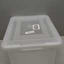 IRIS USA File Box, Plastic File Boxes With Lids, Document Organizer for Letter/Legal File, Document Box, Storage Bin For Hanging Files, Secure Latching Lid Stackable BPA-Free, Clear 35 Qt. 1 Pack