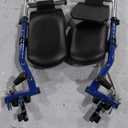 Drive Medical Blue Streak Lightweight Foldable Wheelchair - Enhanced Mobility Support - Durable Construction - Padded Comfort - Swing-Away Leg Rests - Desk Arms - Blue/Black - 20 Inch Seat