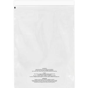Poly Bags With Suffocation Warning 14x20-100 Count - Self Seal Clear Bags Strong Adhesive Shipping Bags for Clothes - Permanent Adhesive - Clear Packaging Bags for Storage, Retail, Warehouse
