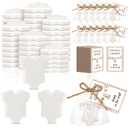 Loopeer 30 Sets Baby Shower Favors for Guests White Shirt Shape Mini Handmade Scented Soap with Opp Bags and Thanks Tags Party Gifts for Gender Reveal Baptism Shower Wedding
