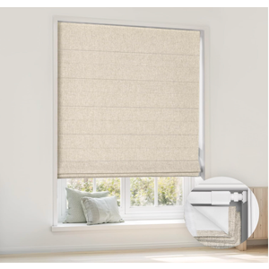 LazBlinds No Drill Cordless Roman Shades, 23'' W x 48'' H, Beige