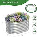 AHEONLAR 3Pack 3x2x2ft Galvanized Raised Garden Beds Outdoor, Oval Raised Beds for Gardening Metal Planter Boxes for Planting Vegetables, Fruit, Herb, Silver