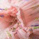 NNJXD Baby Girl Tulle Dress Casual Flower Embroidery Toddler Dresses (Pink)
