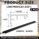 Pangda 2 Pcs 36 L Fixed Vinyl Sill Cap 1-5/32 Inches High Exterior Door Threshold Seal Replacement for Residential Door Trim-to-fit Fixed Vinyl Sill for Residential Entry Waterproof(Black)