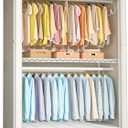 FUTASSI White Clothing Rack with Beige Cover, P1C Plus Rolling Closet with Wheels, Metal Garment Rack for Hanging Clothes, Clothing Storage Wardrobe, 46" W x 18.5" D x 80.7" H, Load 524 Pounds