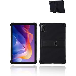 for Xiaomi Redmi Pad 2 Android Gaming Tablet,11" 2.5K Ultra Clear Display Tablet Model Case,Soft Silicone Adjustable Stand Cover Lightweight Kids Friendly,Black.