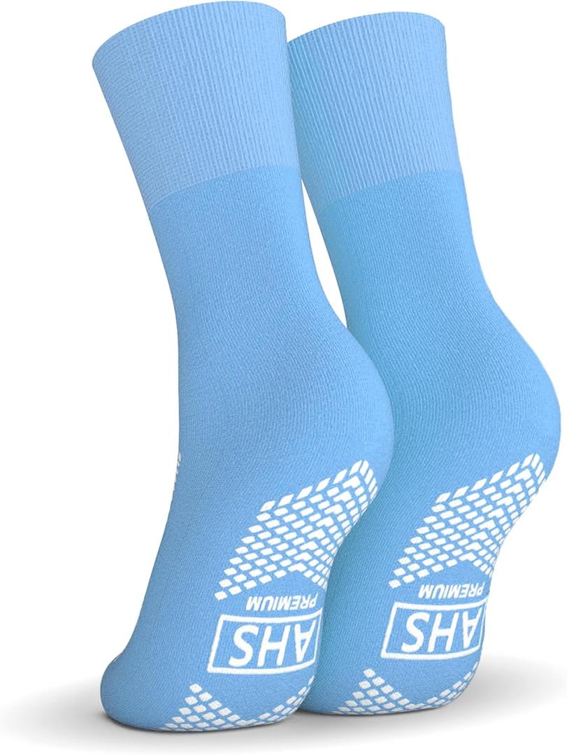 AMERICAN HOSPITAL SUPPLY Anti-Slip Socks | Ice Blue Grip Socks | 4X-Large | 1 Pair