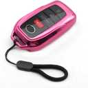 MECHCOS Compatible with Toyota Tacoma Venza Corolla Grand Highlander Prius Land Cruiser Sienna Sequoia Tundra Crown RAV4 Prime Rose TPU Key Fob Cover Case Remote Holder Protector Sleeve Accessories