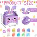 Skyygemm 50 Pcs Easter Treat Boxes Bunny Favor Boxes with Handle Rabbit Shape Basket Candy Cookies Case for Home Easter Party Favor Decorations Supplies