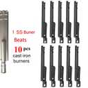 4pcs 16516 Stainless Steel Burners for Bull Grill Replacement Parts + 4pcs 16631 Flame Tamer Flavor Bar + 3pcs 16520 Heat Plate Shield Set,Fits for Bull, Lion, Cal Flame 4 Burner Gas Grills