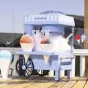 Nostalgia Snow Cone Machine – Retro Table-Top 8 Oz Snow Cone Maker Makes 20 ICY Treats– Countertop Slushie Machine Includes 2 Reusable Plastic Cups & Ice Scoop-Vintage Blue